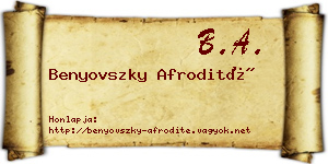 Benyovszky Afrodité névjegykártya